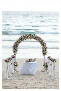 phuket sunset beach wedding setup
