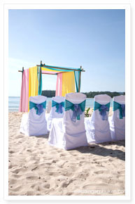beach wedding venue setup