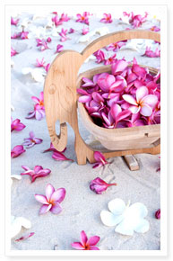 beach wedding flower dec