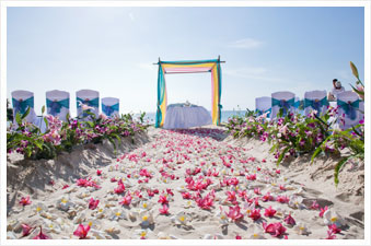beach wedding venue setup at phuket